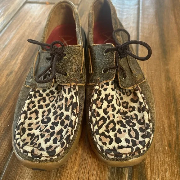 Twisted X Boots women’s Cheetah print driving mocs. Western style moccasins. Sz8 - Picture 3 of 10
